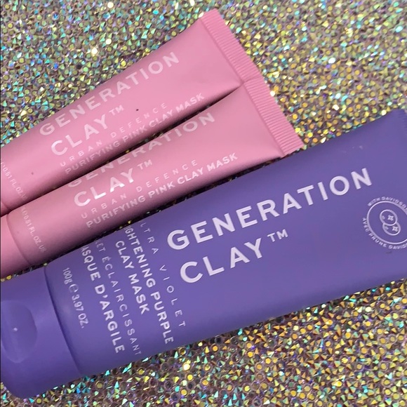 GENERATION CLAY pink & brighten purple clay masks